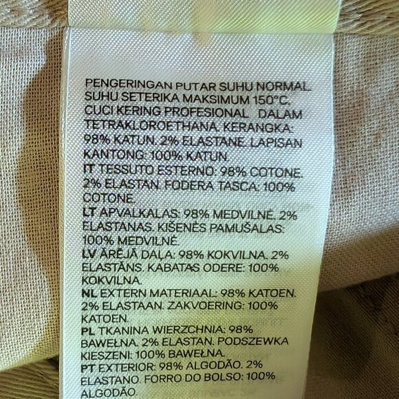 H&M Pants Slim Fit Tan Cotton/Elastane Pants Size 32 - Picture 12 of 14